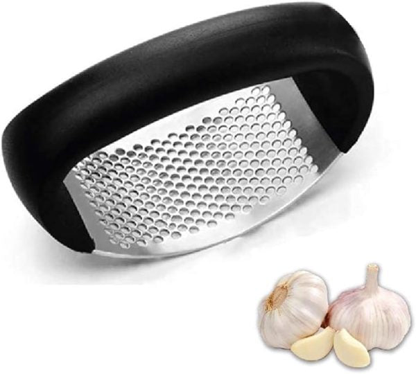 Garlic Press Rocker – Stainless Steel Garlic Press, Versatile Garlic Crusher, Easy To Use And Store Garlic Mincer – Effortless Cleanup And Dish Safe Garlic Grater(random Color)