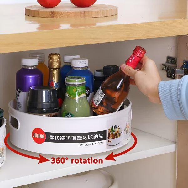 360 Degree Rotating Revolving Storage Tray | Kitchen, Bathroom Organizer Tray