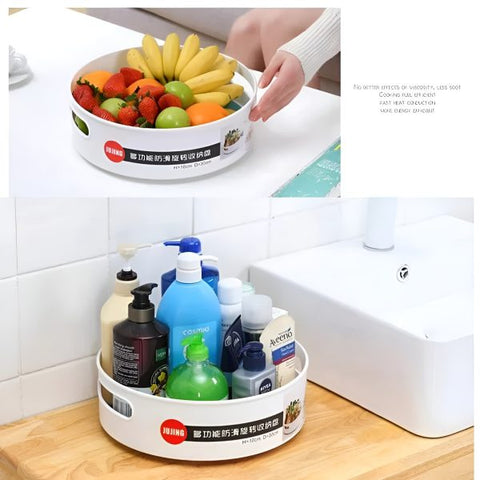 360 Degree Rotating Revolving Storage Tray | Kitchen, Bathroom Organizer Tray