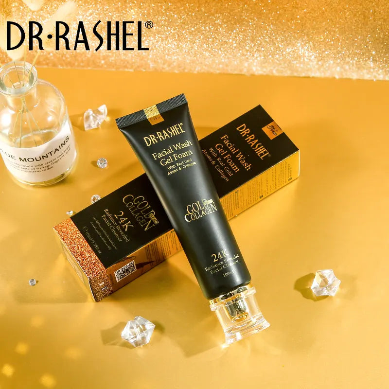 Dr.rashel 24 K Gold Atoms Collagen Face Wash Gel Foam Face Cleanser – 100ml