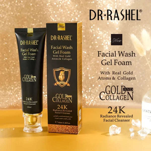 Dr.rashel 24 K Gold Atoms Collagen Face Wash Gel Foam Face Cleanser – 100ml