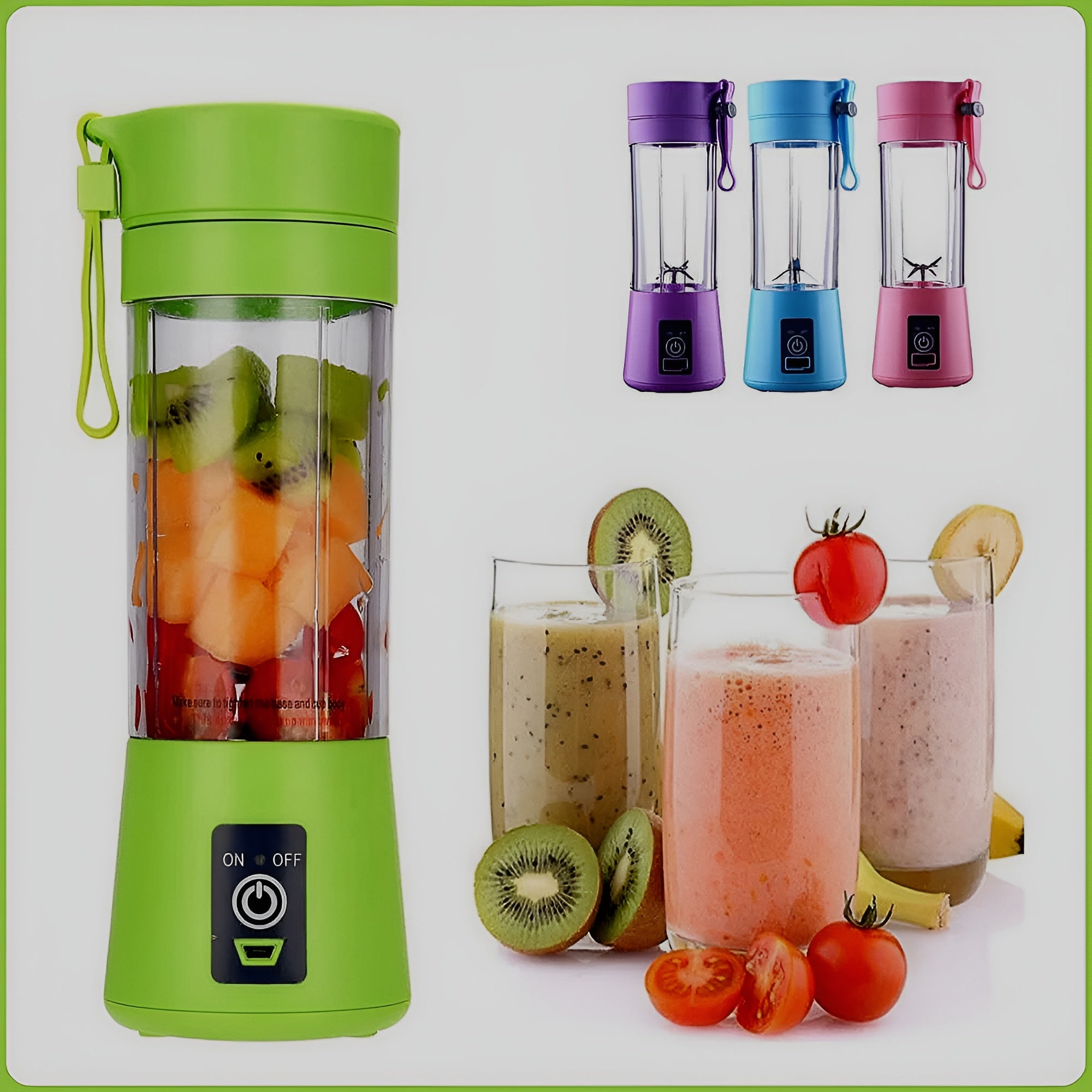 Portable Mini Juicer Blender | Outdoor Juicing Cup (380ml) – Rechargeable (random Color)