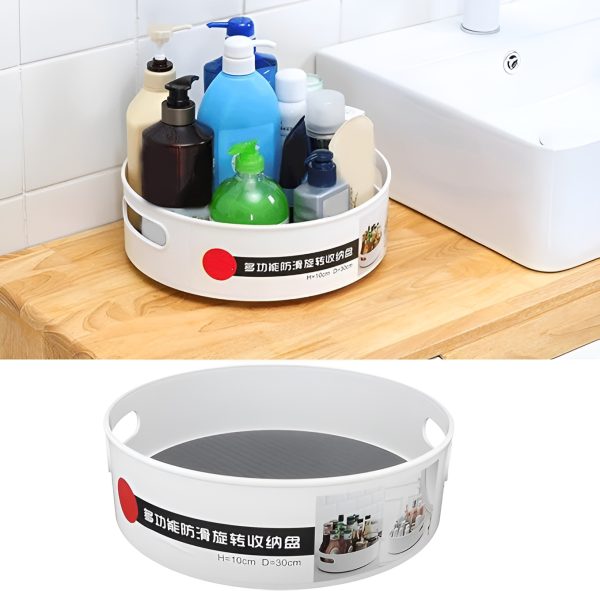 360 Degree Rotating Revolving Storage Tray | Kitchen, Bathroom Organizer Tray